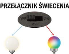 Polux Solarna LED vrtna svetilka KROGLA 20cm v zemljo 3500K + RGB