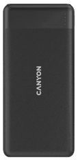 Canyon PB-109 prenosna baterija, 10000 mAh, PD 18W, QC 3.0, črna (CNE-CPB1009B)