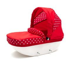 NEW BABY COMFORT voziček za punčke rdeče barve s pikami