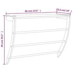 Vidaxl Stojalo za brisače 60x25,5x49 cm trdna orehovina