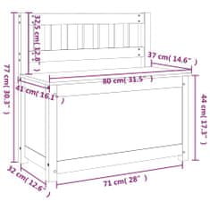 Vidaxl Klop siva 80x41x77 cm trdna borovina