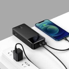 BASEUS Bipow powerbank z zaslonom 30000mAh USB-A microUSB kabel 0,25 m črn