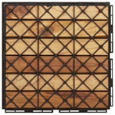 Vidaxl Talne plošče 20 kos 30x30 cm trden akacijev les navpični vzorec