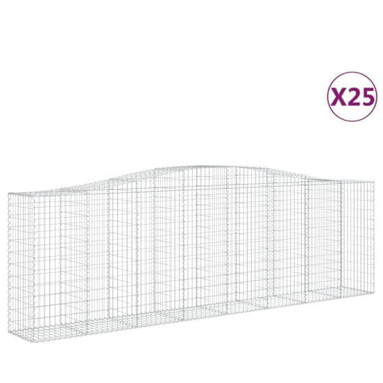 Vidaxl Obokane gabion košare 25kosov 400x50x120/140cm pocinkano železo