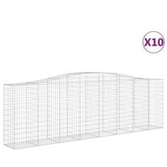 Vidaxl Obokane gabion košare 10 kosov 400x50x120/140cm cinkano železo