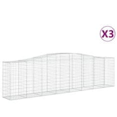 Vidaxl Obokane gabion košare 3 kosi 400x50x100/120cm pocinkano železo