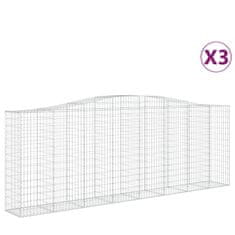 Vidaxl Obokane gabion košare 3 kosi 400x50x140/160 cm pocinkano železo