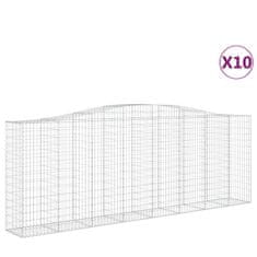 Vidaxl Obokane gabion košare 10kosov 400x50x140/160cm pocinkano železo