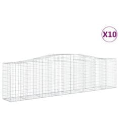 Vidaxl Obokane gabion košare 10 kosi 400x50x100/120cm pocinkano železo