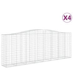 Vidaxl Obokane gabion košare 4 kosi 400x50x140/160 cm pocinkano železo