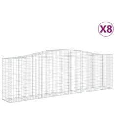 Vidaxl Obokane gabion košare 8 kosov 400x50x120/140cm pocinkano železo