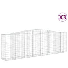 Vidaxl Obokane gabion košare 3 kosi 400x50x120/140 cm pocinkano železo