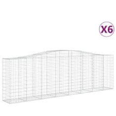 Vidaxl Obokane gabion košare 6 kosov 400x50x120/140cm pocinkano železo