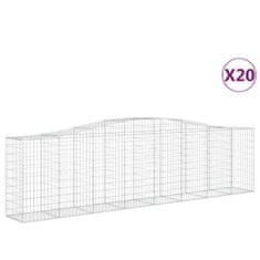 Vidaxl Obokane gabion košare 20 kosi 400x50x100/120cm pocinkano železo