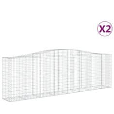 Vidaxl Obokane gabion košare 2 kosa 400x50x120/140 cm pocinkano železo