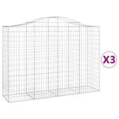 Vidaxl Obokane gabion košare 3 kosi 200x50x140/160 cm pocinkano železo