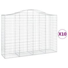 Vidaxl Obokane gabion košare 10kosov 200x50x140/160cm pocinkano železo