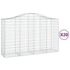 Vidaxl Obokane gabion košare 20 kosa 200x50x120/140cm pocinkano železo