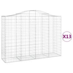 Vidaxl Obokane gabion košare 13kosi 200x50x140/160 cm pocinkano železo