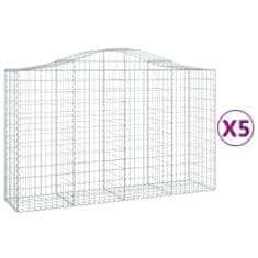 Vidaxl Obokane gabion košare 5 kosov 200x50x120/140cm pocinkano železo