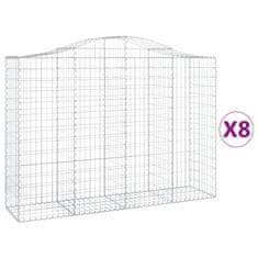 Vidaxl Obokane gabion košare 8 kosov 200x50x140/160cm pocinkano železo