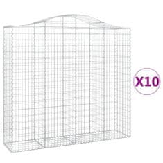 Vidaxl Obokane gabion košare 10kosi 200x50x180/200 cm pocinkano železo