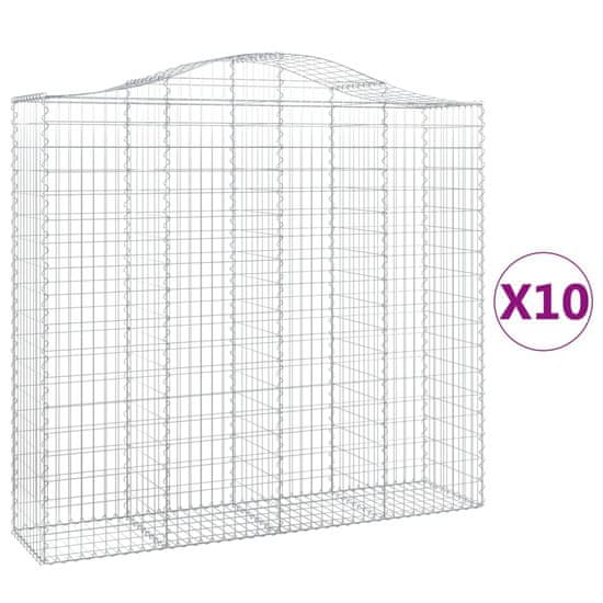 Vidaxl Obokane gabion košare 10kosi 200x50x180/200 cm pocinkano železo