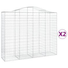 Vidaxl Obokane gabion košare 2 kosa 200x50x160/180 cm pocinkano železo