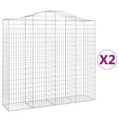 Vidaxl Obokane gabion košare 2 kosa 200x50x180/200 cm pocinkano železo