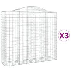 Vidaxl Obokane gabion košare 3 kosi 200x50x180/200 cm pocinkano železo