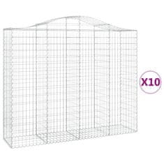 Vidaxl Obokane gabion košare 10kosi 200x50x160/180 cm pocinkano železo