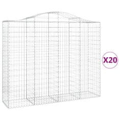 Vidaxl Obokane gabion košare 20kosi 200x50x160/180 cm pocinkano železo