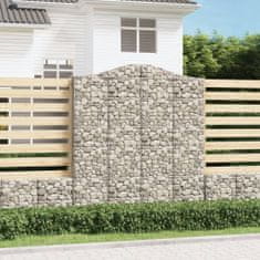 Vidaxl Obokane gabion košare 8 kosi 200x50x220/240 cm pocinkano železo