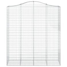 Vidaxl Obokane gabion košare 2 kosa 200x50x220/240 cm pocinkano železo