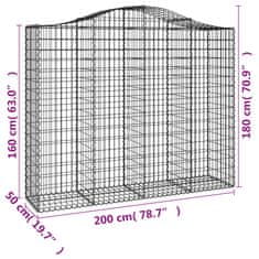 Vidaxl Obokane gabion košare 2 kosa 200x50x160/180 cm pocinkano železo