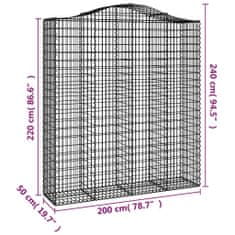 Vidaxl Obokane gabion košare 6 kosi 200x50x220/240 cm pocinkano železo