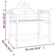 Vidaxl Vrtni stoli 2 kosa 91x62x94 cm trdna tikovina