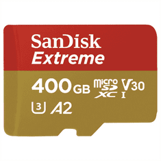 SanDisk Extreme micro SDXC 400 GB 160 MB/s A2 C10 V30 UHS-I U3, adapter, NHRADA 121588