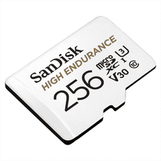 SanDisk microSDXC High Endurance Video 256 GB C 10 U3 V30, adapter