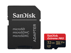 SanDisk Extreme Pro microSDHC 32 GB 100 MB/s A1 Class 10 UHS-I V30, adapter