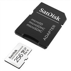 SanDisk microSDXC High Endurance Video 256 GB C 10 U3 V30, adapter