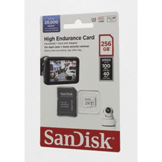 SanDisk microSDXC High Endurance Video 256 GB C 10 U3 V30, adapter