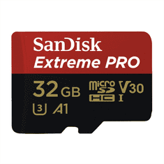 SanDisk Extreme Pro microSDHC 32 GB 100 MB/s A1 Class 10 UHS-I V30, adapter