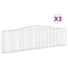 Vidaxl Obokane gabion košare 3 kosi 400x30x100/120 cm pocinkano železo