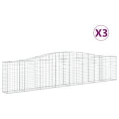 Vidaxl Obokane gabion košare 3 kosi 400x30x80/100 cm pocinkano železo