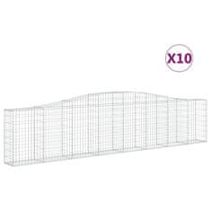 Vidaxl Obokane gabion košare 10 kosov 400x30x80/100 cm cinkano železo