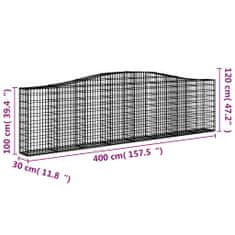 Vidaxl Obokane gabion košare 20kosa 400x30x100/120 cm pocinkano železo