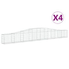 Vidaxl Obokane gabion košare 4 kosi 400x30x40/60 cm pocinkano železo