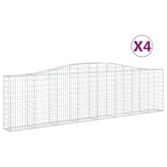 Vidaxl Obokane gabion košare 4 kosi 400x30x100/120 cm pocinkano železo