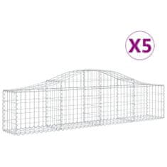 Vidaxl Obokane gabion košare 5 kosov 200x30x40/60 cm pocinkano železo